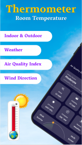 اسکرین شات 2 برنامه Room Temperature, Thermometer