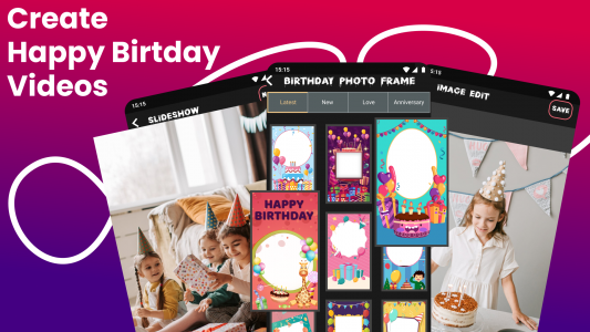 اسکرین شات 1 برنامه Birthday Video Maker 2025