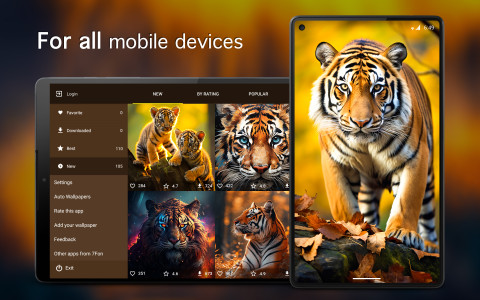 اسکرین شات 6 برنامه Tiger Wallpapers 4K