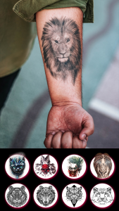 اسکرین شات برنامه Tattoo my photo: tattoos for men- 3D tattoo design 5
