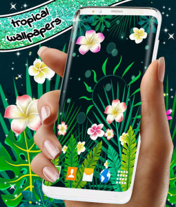 اسکرین شات برنامه Jungle Leaves and Flowers 🌴 Live Wallpaper Themes 5