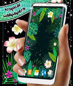 اسکرین شات برنامه Jungle Leaves and Flowers 🌴 Live Wallpaper Themes 1
