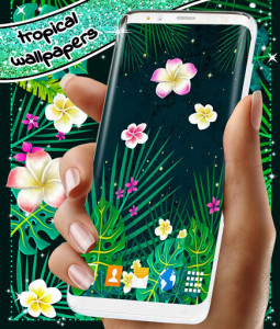 اسکرین شات برنامه Jungle Leaves and Flowers 🌴 Live Wallpaper Themes 6
