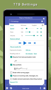 اسکرین شات 3 برنامه TTS Reader: reads aloud books