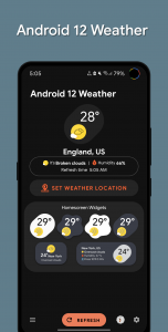 اسکرین شات برنامه Android 12 Weather Widgets 1