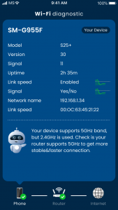 اسکرین شات برنامه WiFi Optimize&Diagnose 1