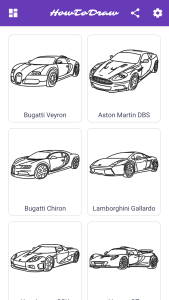 اسکرین شات 1 برنامه How to draw cars step by step