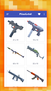 اسکرین شات 2 برنامه How to draw pixel weapons