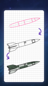 اسکرین شات 6 برنامه How to draw rockets by steps