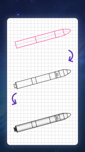 اسکرین شات برنامه How to draw rockets by steps 5