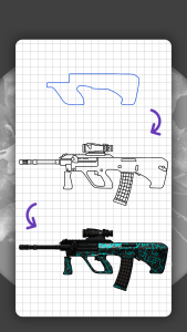 اسکرین شات برنامه How to draw weapons. Skins 7
