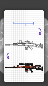 اسکرین شات برنامه How to draw weapons. Skins 8