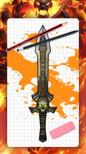 اسکرین شات 1 برنامه How to draw fantasy weapons
