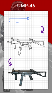 اسکرین شات 8 برنامه How to draw weapons by steps