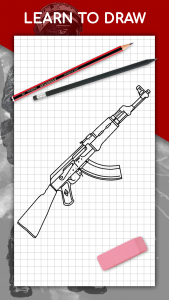 اسکرین شات 1 برنامه How to draw weapons by steps
