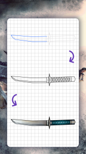 اسکرین شات برنامه How to draw weapons. Daggers 6