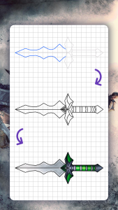 اسکرین شات 8 برنامه How to draw weapons. Daggers