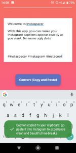 اسکرین شات برنامه instaspacer - adding line-breaks to Instagram 3
