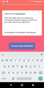 اسکرین شات برنامه instaspacer - adding line-breaks to Instagram 2