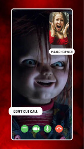 اسکرین شات برنامه Chucky Call momo - Fake video call with scary doll 3