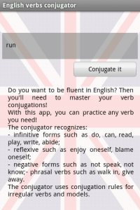 اسکرین شات برنامه English verbs conjugator 3