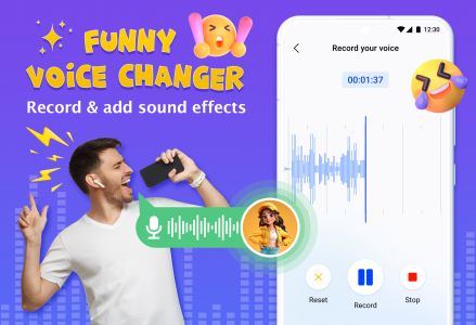 اسکرین شات 1 برنامه Voice Changer AI, Sound Effect
