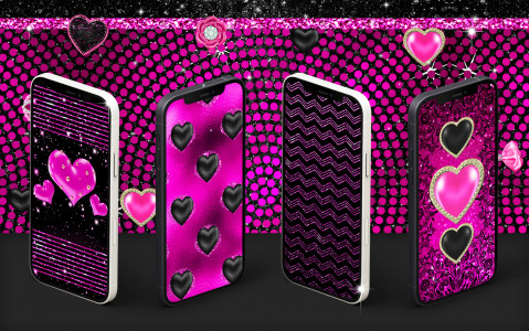 اسکرین شات 1 برنامه Black pink glitter wallpapers