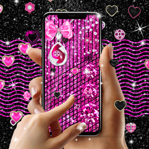 اسکرین شات برنامه Black pink glitter wallpapers 7