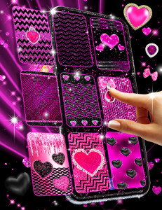 اسکرین شات 2 برنامه Black pink glitter wallpapers