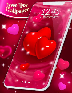 اسکرین شات 1 برنامه Love Hearts 4K Live Wallpaper