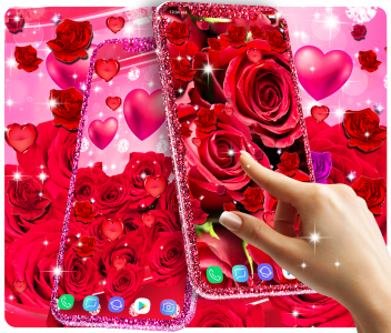 اسکرین شات برنامه Red rose live wallpaper 2