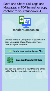 اسکرین شات 1 برنامه Transfer Companion: SMS Backup