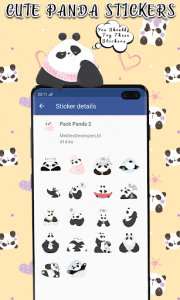 اسکرین شات برنامه Animated Panda Stickers For Whatsapp 2021 1