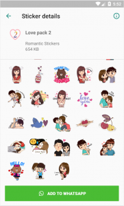 اسکرین شات برنامه 😍 Love Emoji Sticker for Whatsapp - WAStickerapps 3