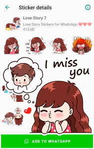 اسکرین شات برنامه Love Stickers for WhatsApp 7