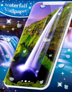اسکرین شات برنامه Waterfall Water Drops Live Wallpaper 5