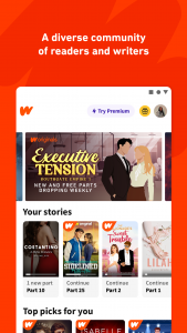 اسکرین شات 2 برنامه Wattpad - Read & Write Stories