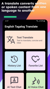 اسکرین شات 2 برنامه English Tagalog Translate