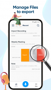 اسکرین شات 4 برنامه iRecord: Transcribe Voice Note