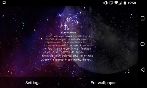 اسکرین شات برنامه 3D Daily Horoscope Free Live Wallpaper 7