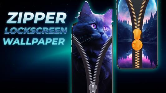 اسکرین شات 1 برنامه Zipper Lock Screen Wallpaper