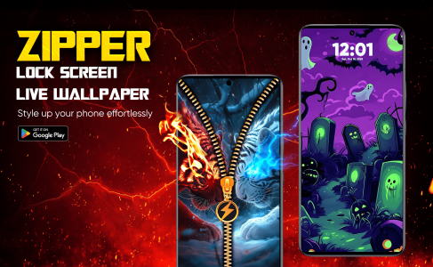 اسکرین شات 1 برنامه Zipper Lock Screen & Wallpaper