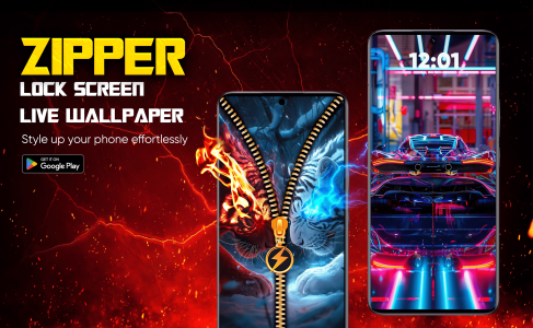 اسکرین شات 1 برنامه Zipper Lock Screen & Wallpaper