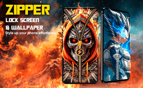 اسکرین شات 1 برنامه Zipper Lock Screen & Wallpaper